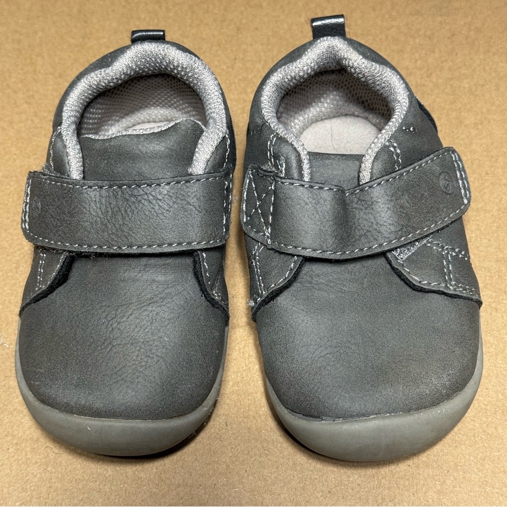 Stride Rite Tristan Grey Leather First Walker Sneakers